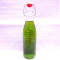 Haonai Decored Beverage 1 Liter 1000ml Wine Juice Water Milk Glass Bottle with Hermetic Lid